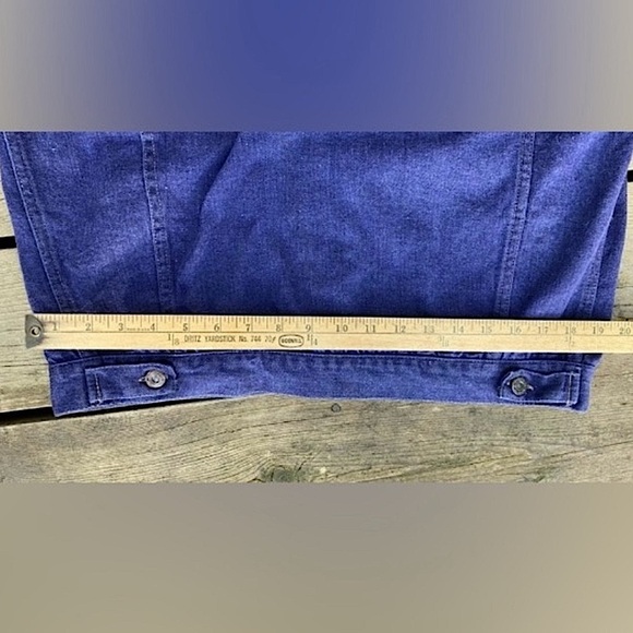 VINTAGE Levi’s Type Jacket Trucker Blue Purple Denim Cotton Silver Size XL - Picture 7 of 10